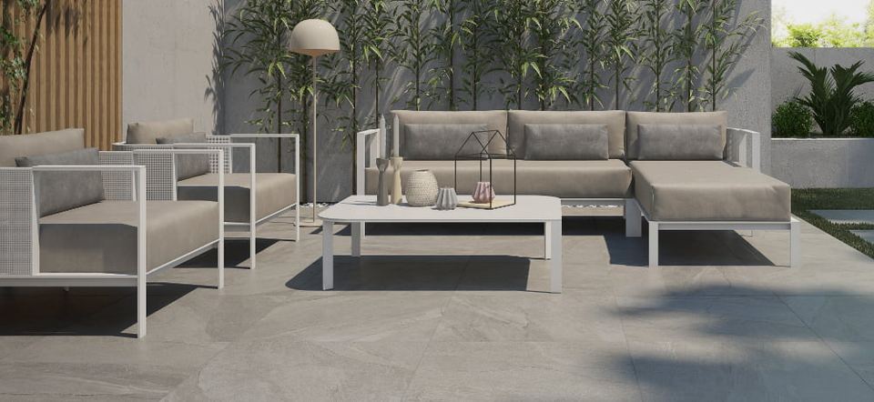 Outdoor tiles on a patio
