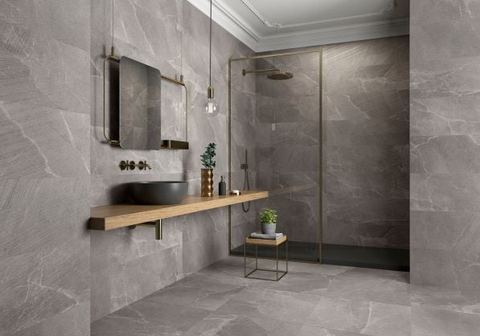 Freshly tiled wall