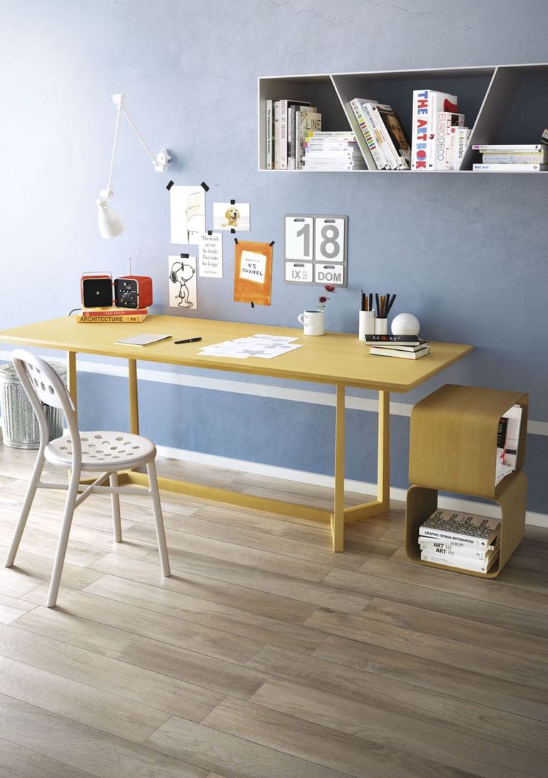 Treverk Mood Faggio porcelain tiles fitted in a room, wood-effect, matt