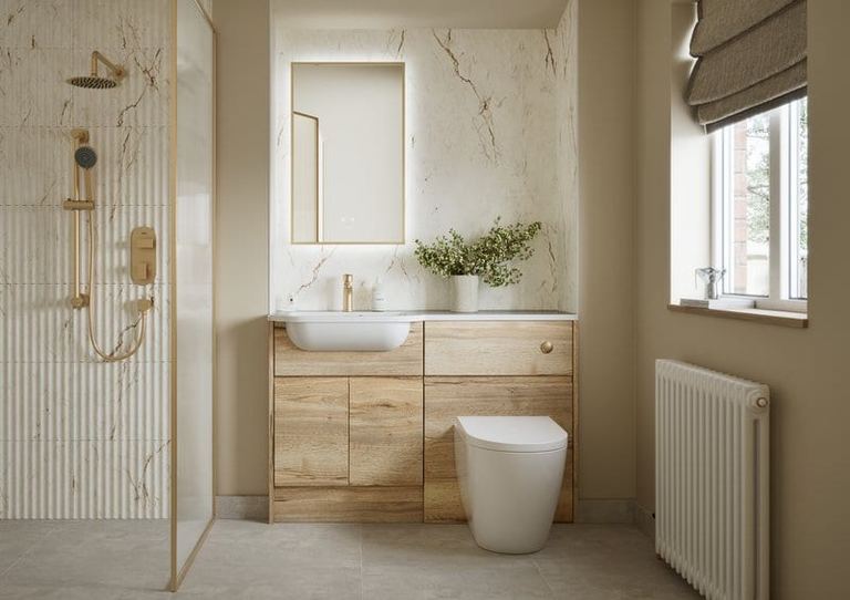 Elmore fitted run in Halifax Oak with a walk-in shower