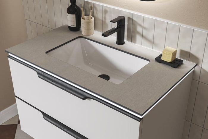 Oakley worktop and basin in Lunar Grey