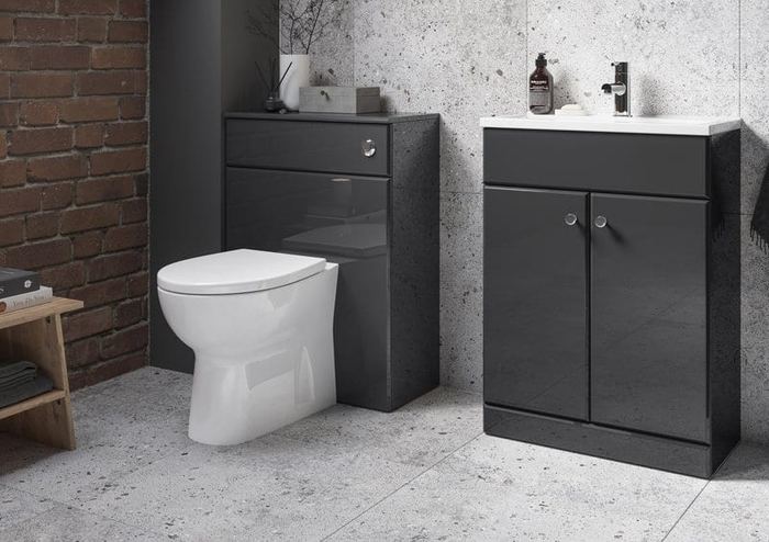 Radway units in Anthracite Gloss against exposed brick