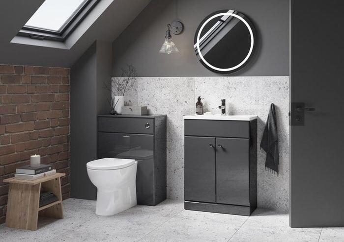 Radway units in Urban Gloss in a loft bathroom