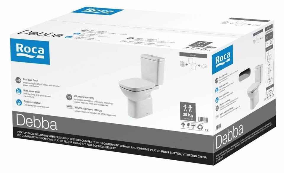 Wc pack in box includes soft close seat & cover