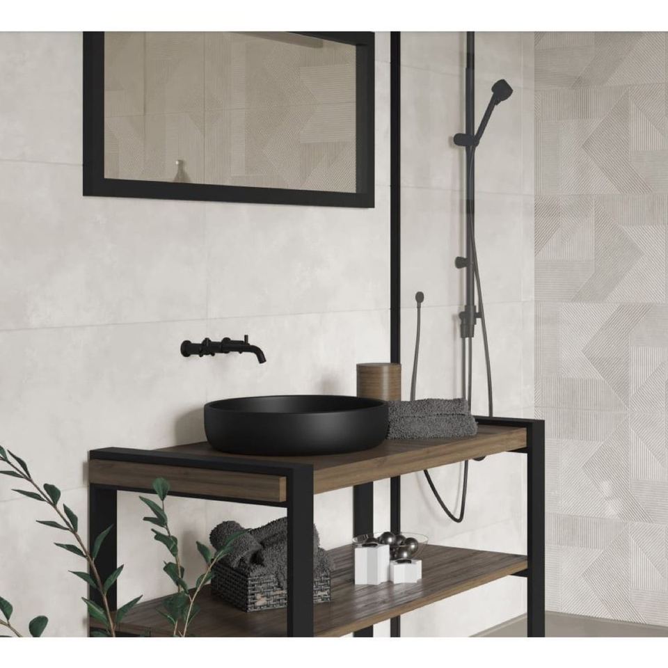 Ziro Blanco ceramic tiles fitted in a room, white, satin