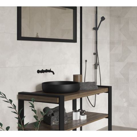 Ziro Blanco ceramic tiles fitted in a room, white, satin