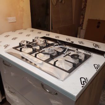 fitting of gas hob